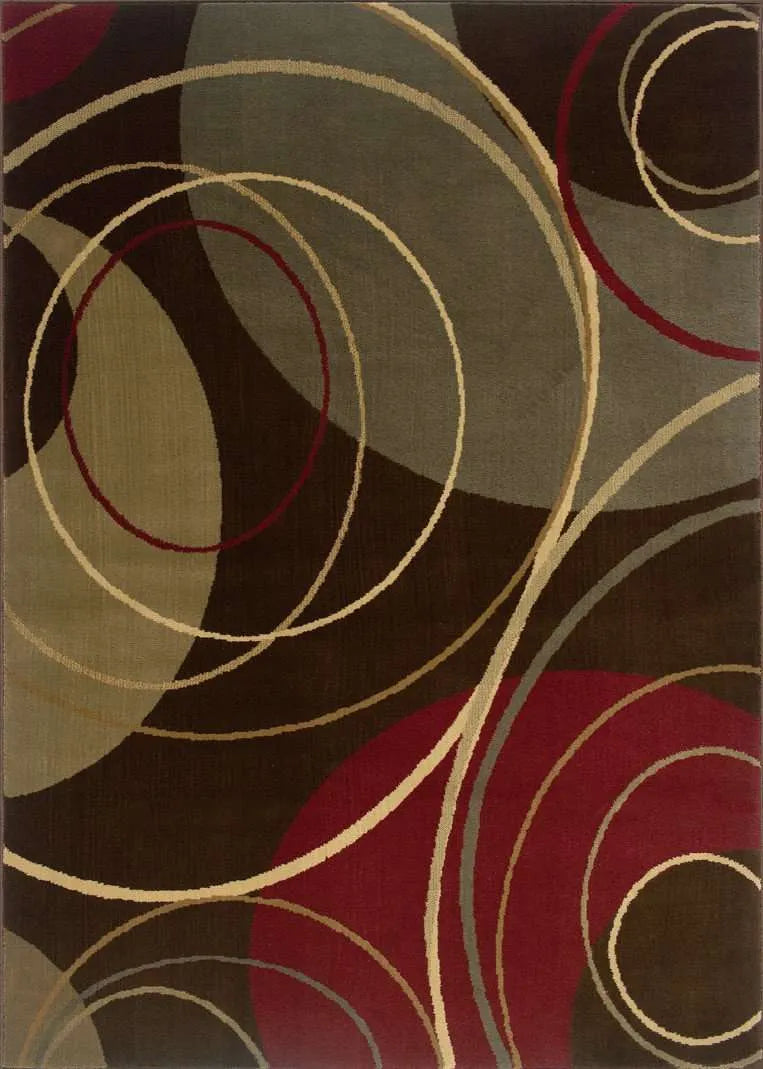 Amelia 662K Brown/ Red Rug - Baconco