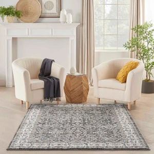 American Manor (KI100) AMR01 Grey/Ivory Rug - Baconco