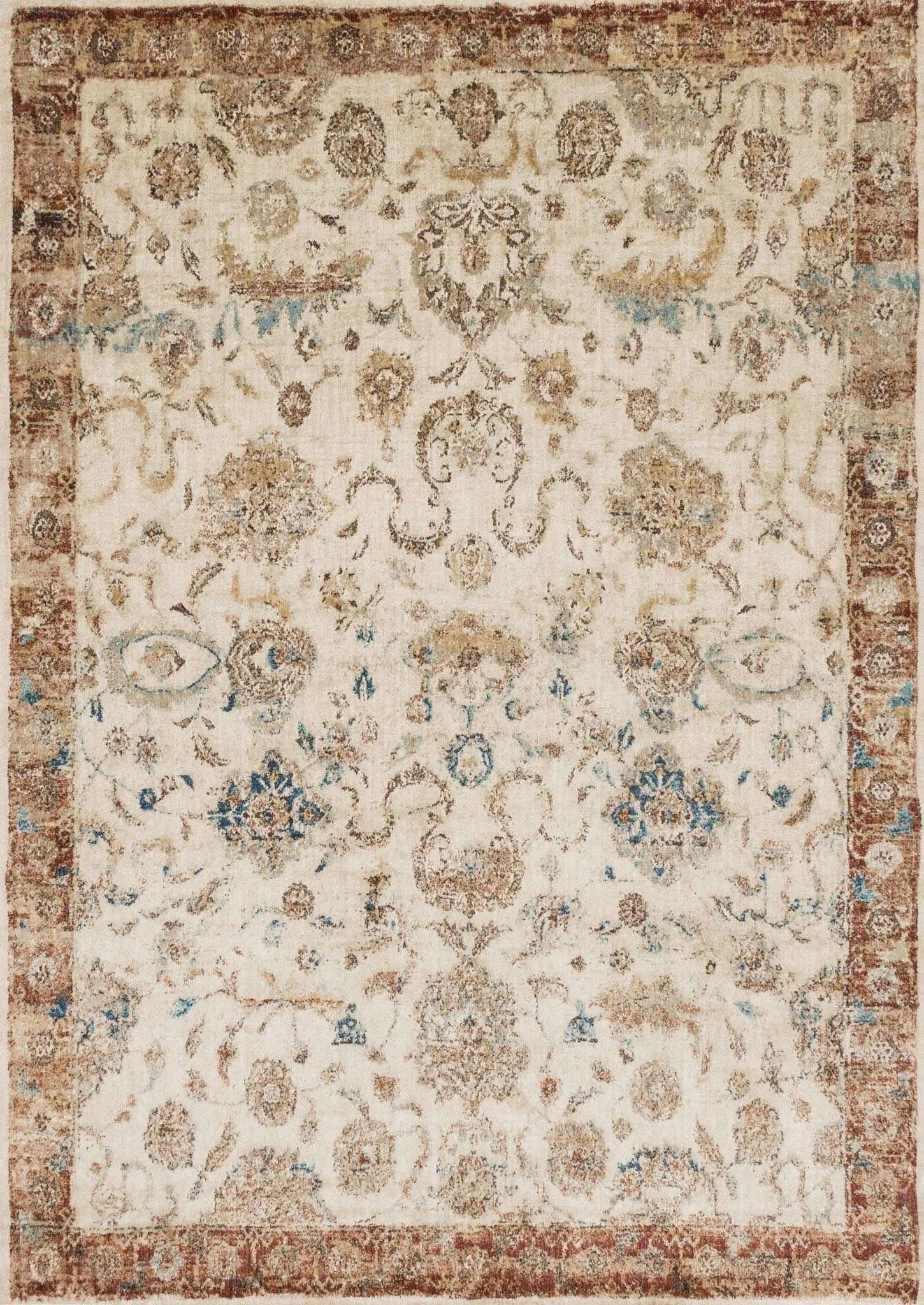 Anastasia AF 04 Ant Ivory / Rust Rug - Baconco