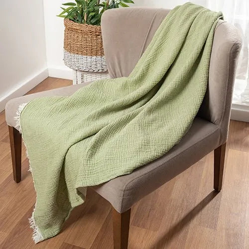 Andhome 80299OLG Olive/Green Throw Blanket - Baconco