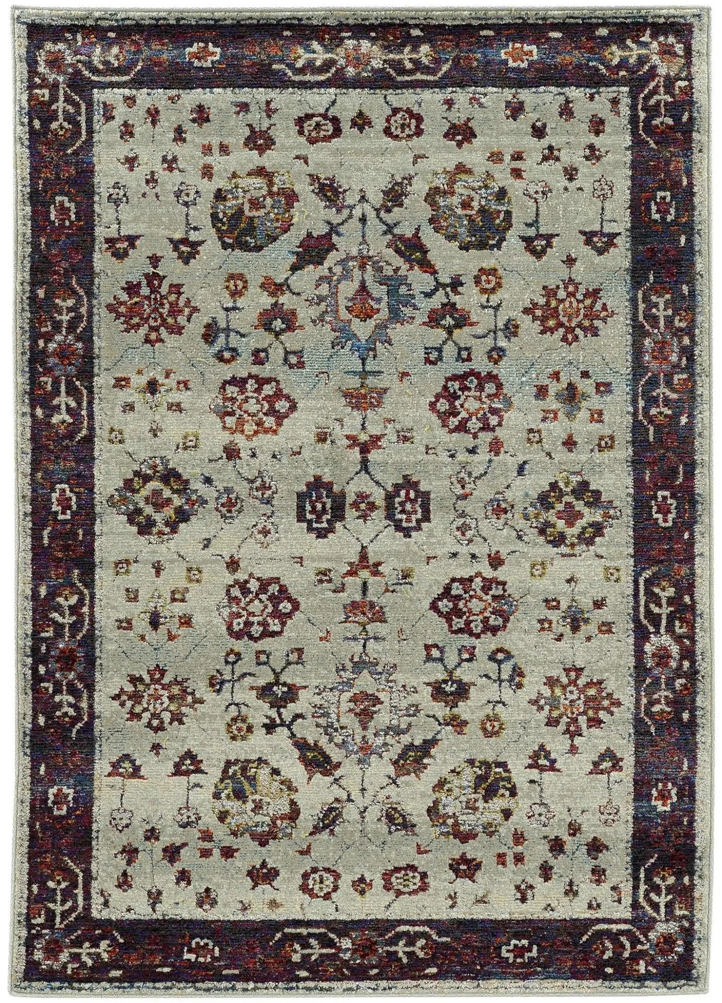 Andorra 6842D Stone/ Red Rug - Baconco