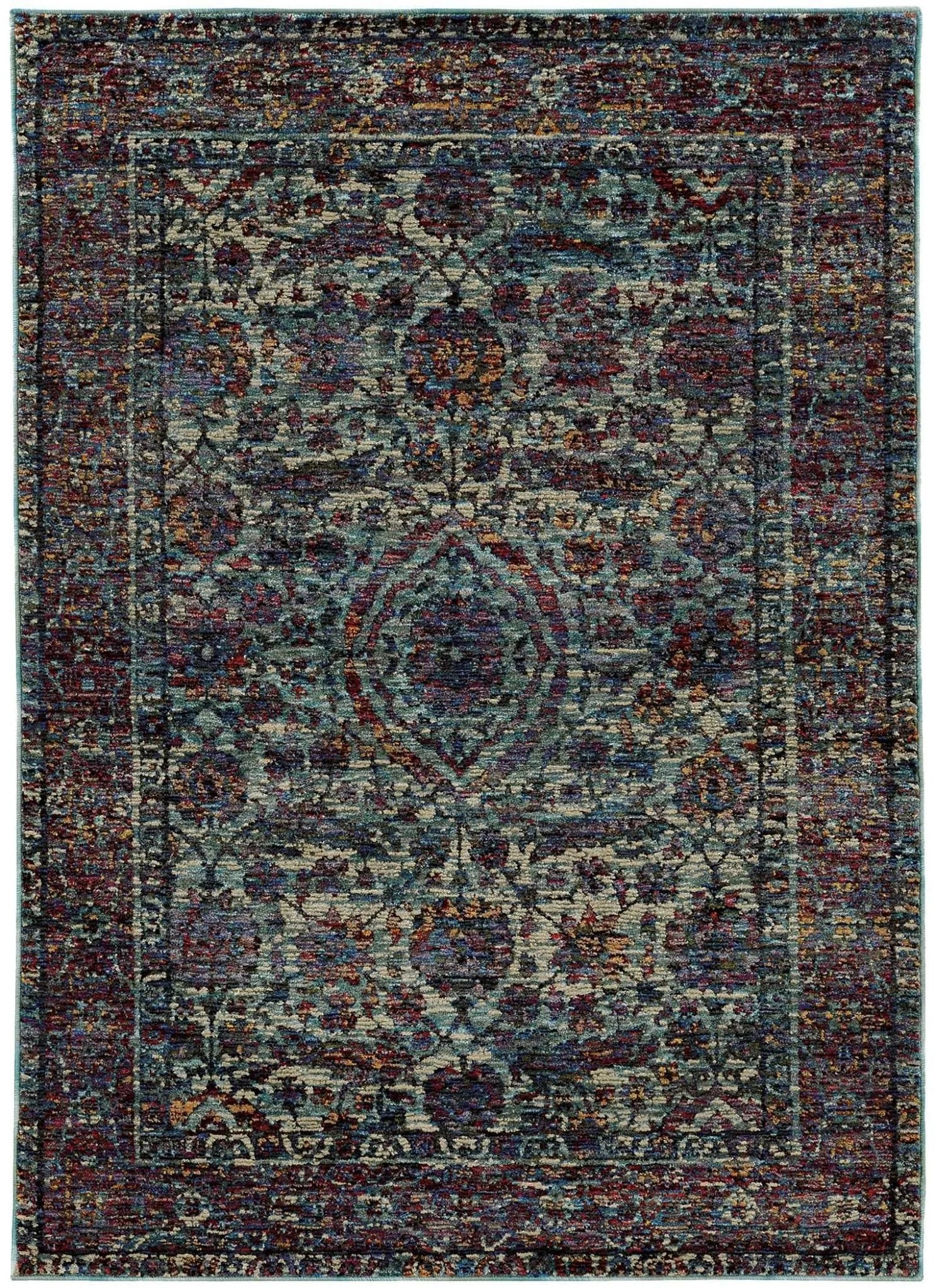 Andorra 6846B Blue/ Purple Rug - Baconco