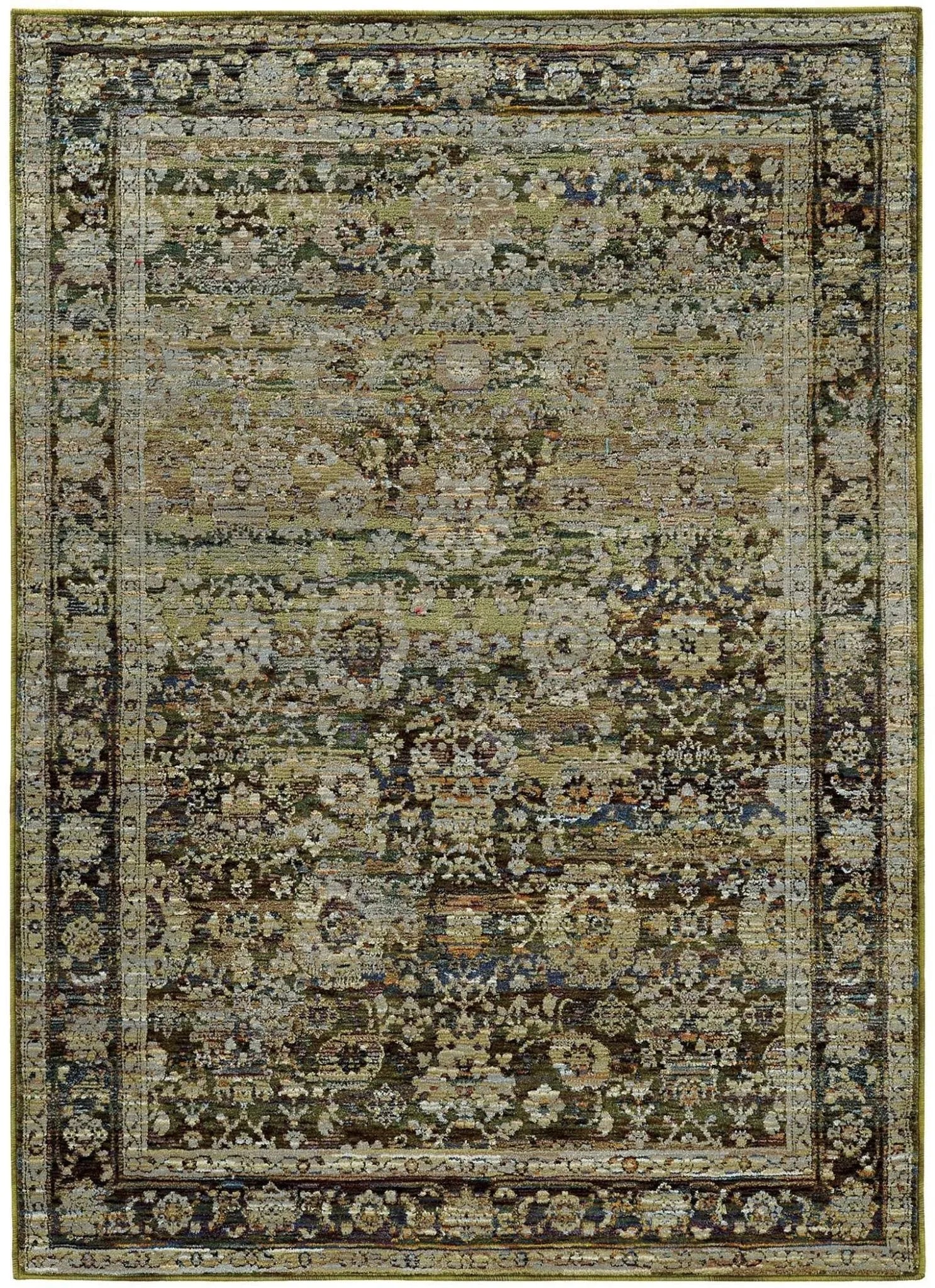 Andorra 7125C Green/ Brown Rug - Baconco