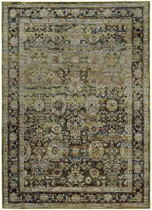 Andorra 7125C Green/ Brown Rug - Baconco