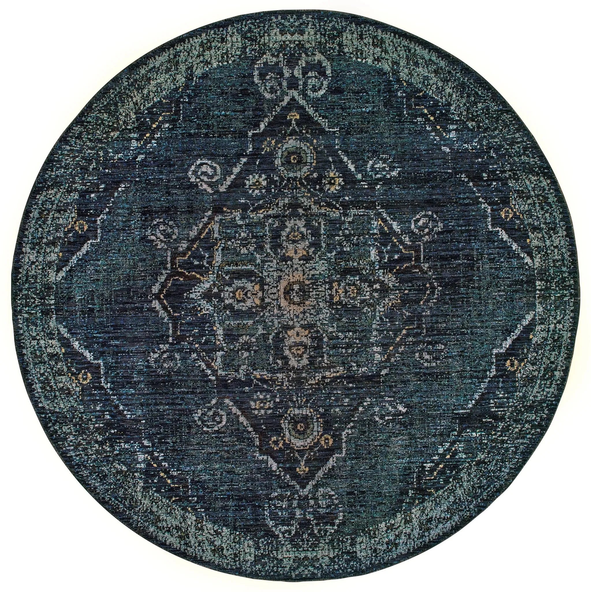 Andorra 7135F Blue/ Blue Rug - Baconco