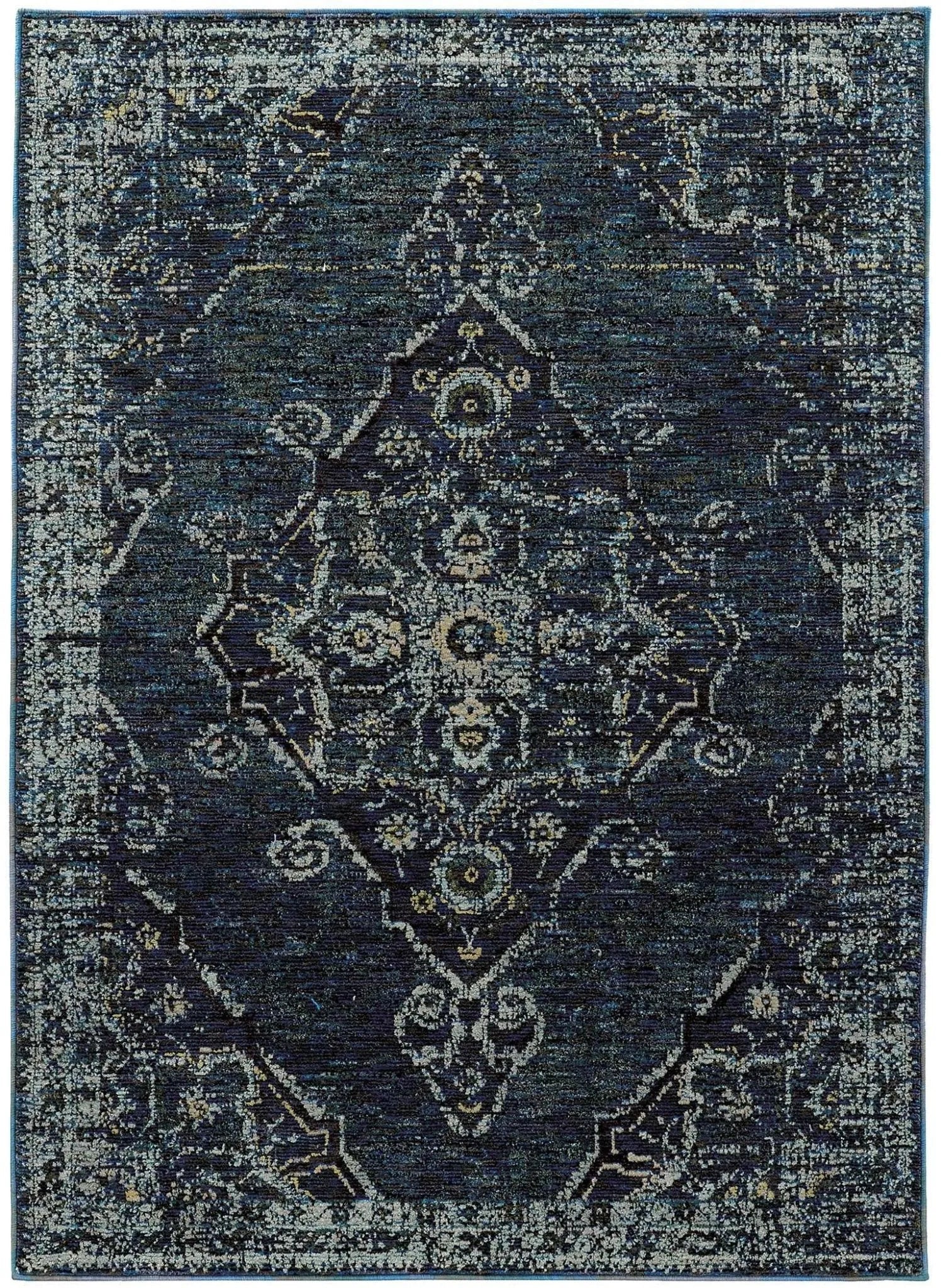 Andorra 7135F Blue/ Blue Rug - Baconco