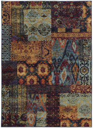 Andorra 7137A Multi/ Blue Rug - Baconco