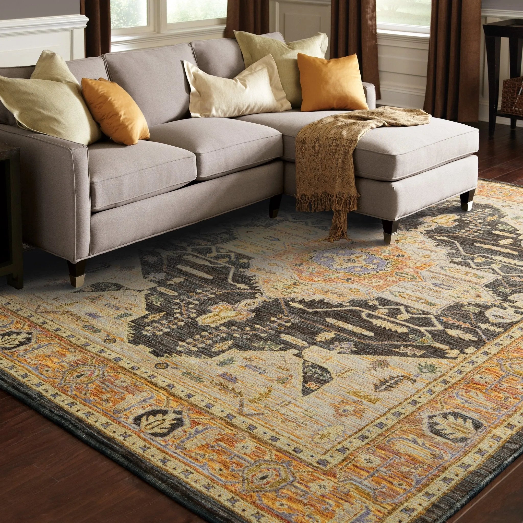 Andorra 7138B Gold/ Grey Rug - Baconco