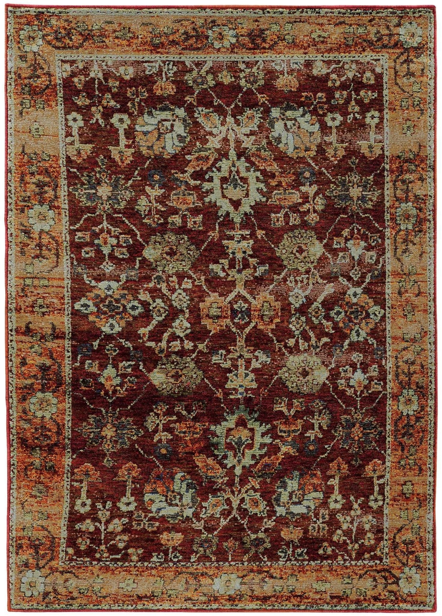 Andorra 7154A Red/ Gold Rug - Baconco