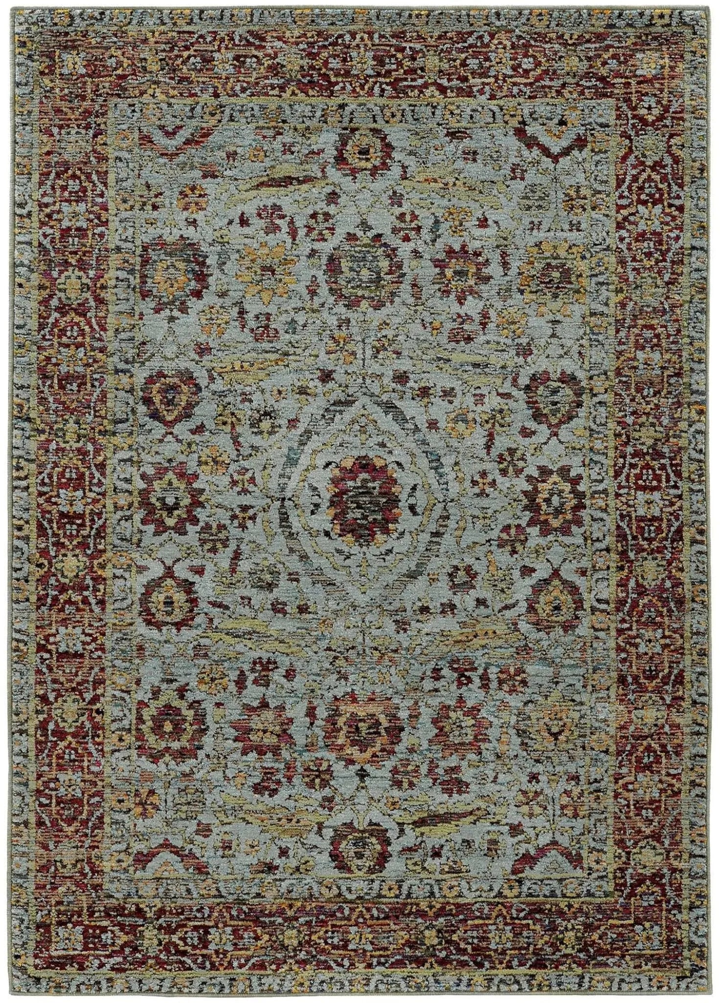 Andorra 7155A Blue/ Red Rug - Baconco