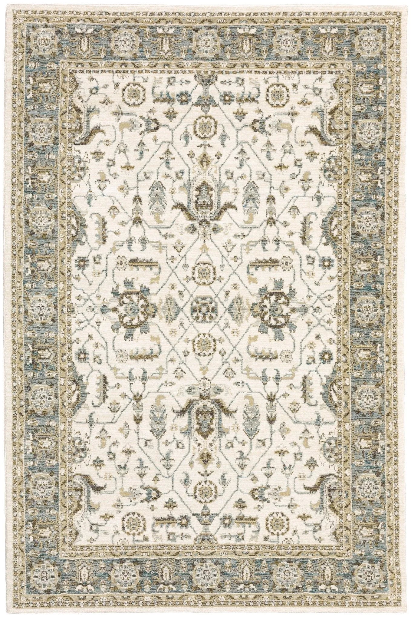 Andorra 9537P Ivory/Blue Rug - Baconco