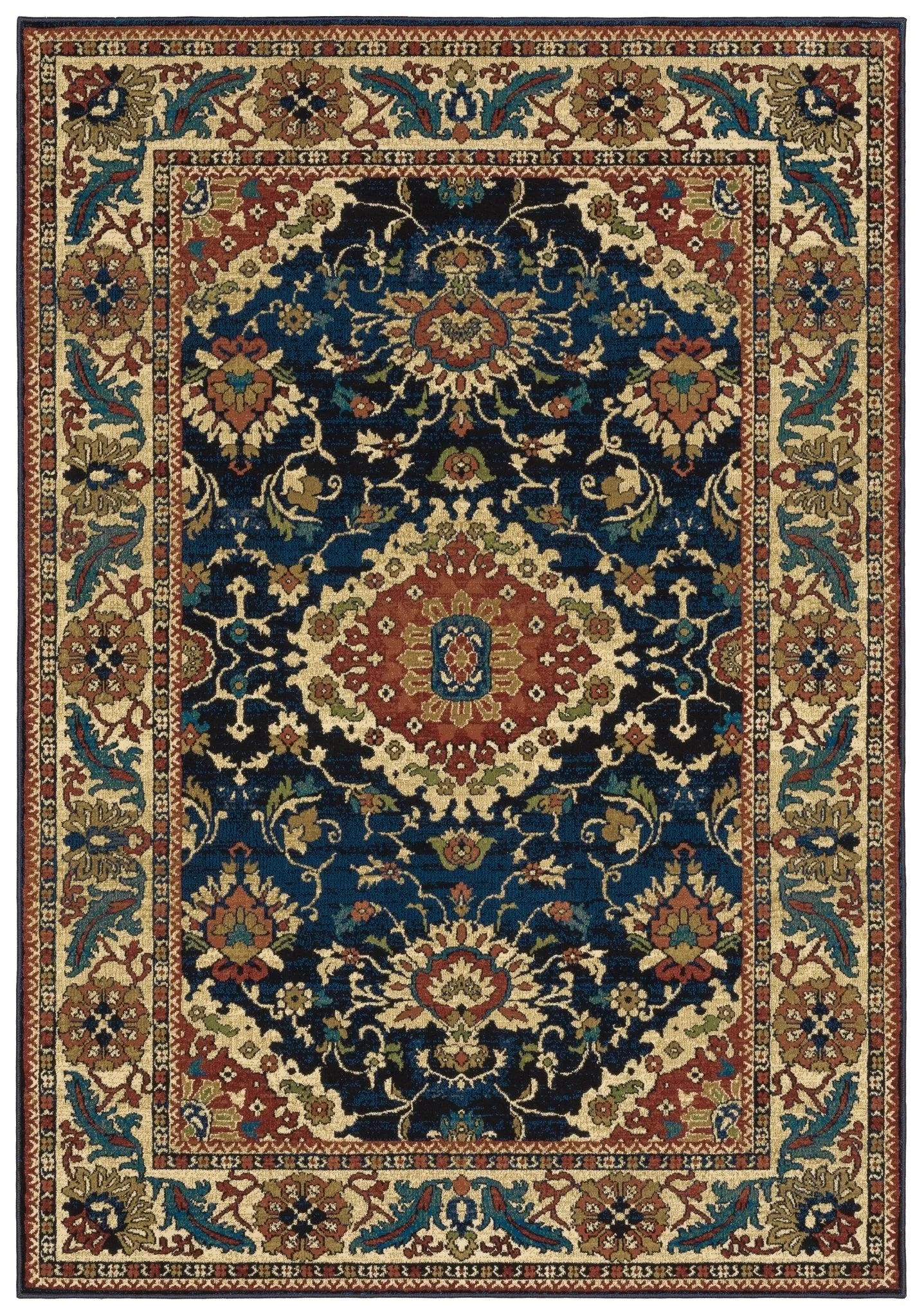 Ankara 1803B Blue/Red Rug - Baconco