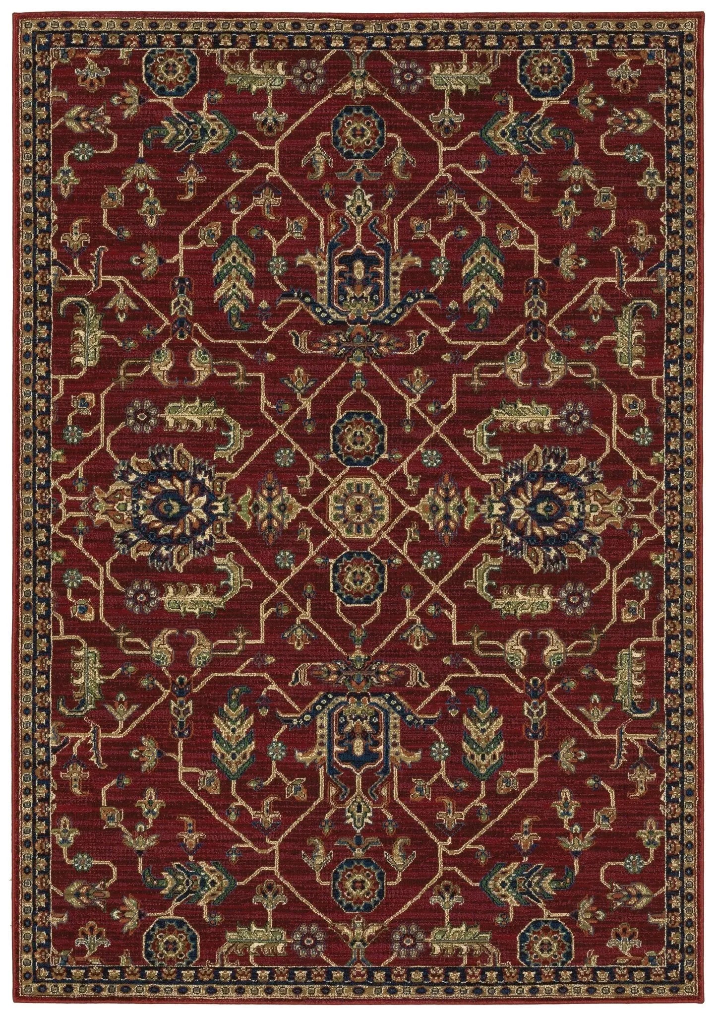 Ankara 531R Red/Blue Rug - Baconco