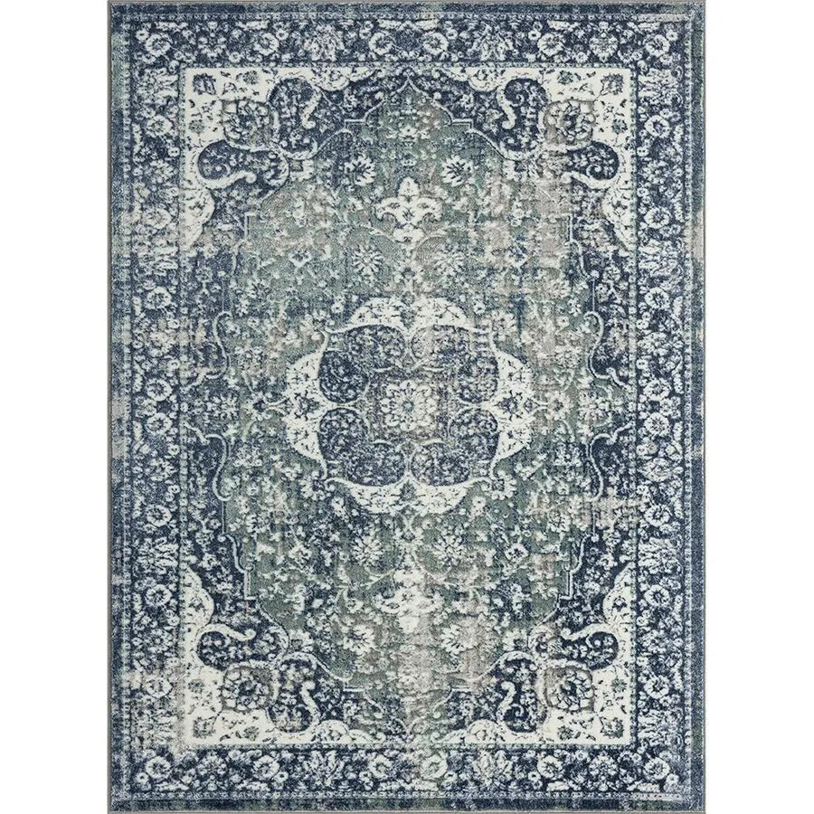 Antalya 82058BTE Beige/Teal Rug - Baconco