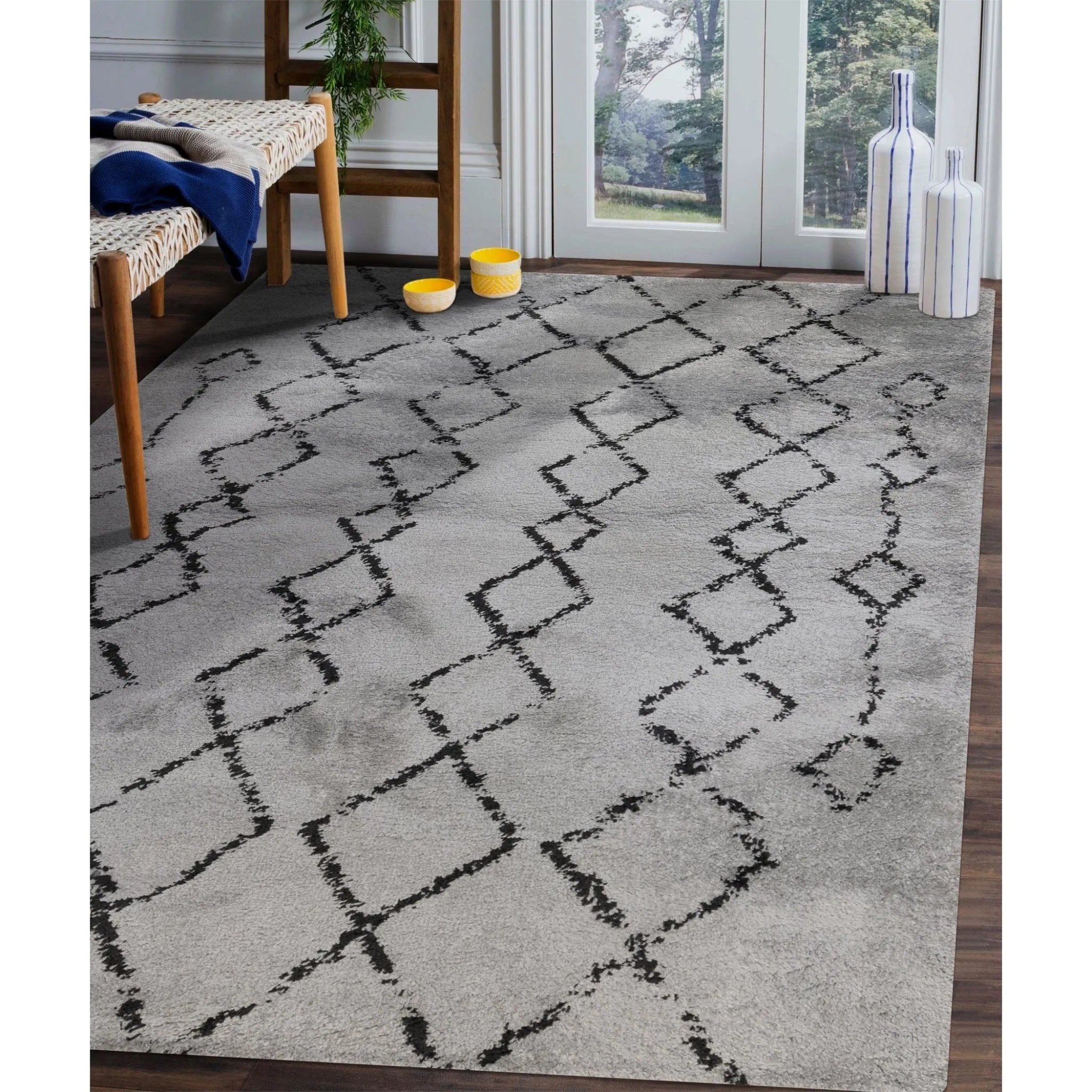 Aspen ASP-4 Grey/Black Rug - Baconco