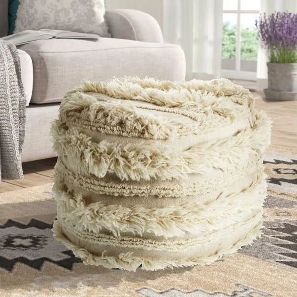 Astrid 99715IVO Ivory Pouf - Baconco