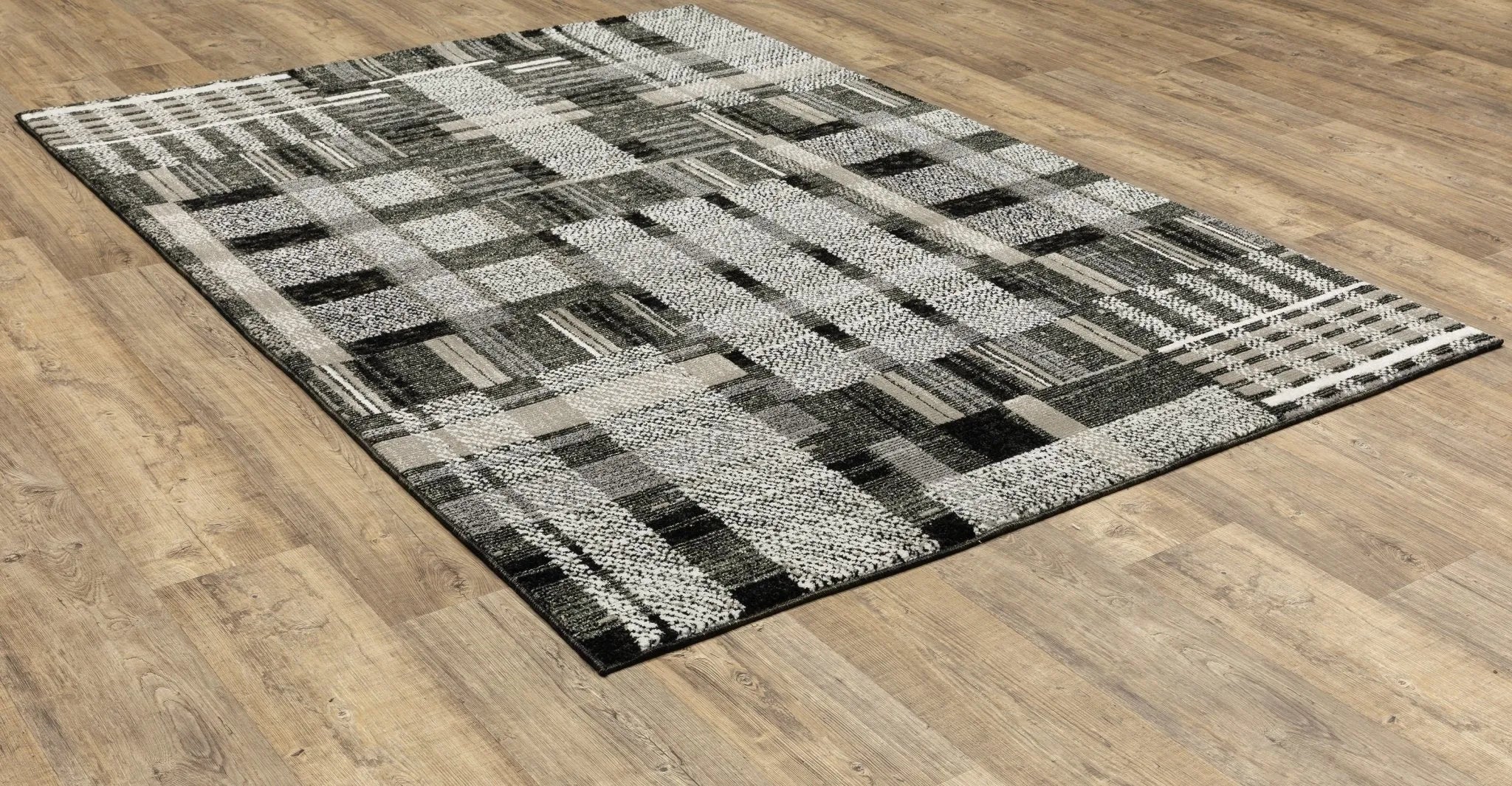 Atlas 752C Black/Grey Rug - Baconco