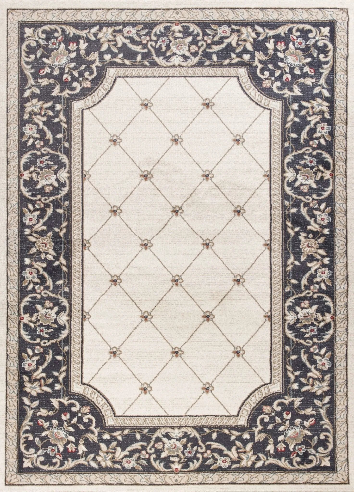 Avalon 5614 Courtyard Ivory/Grey Rug - Baconco