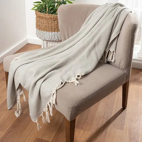 Avery 80291LTG Light Grey Throw Blanket - Baconco