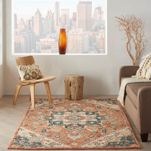 Bahari BAH02 Rust Rug - Baconco