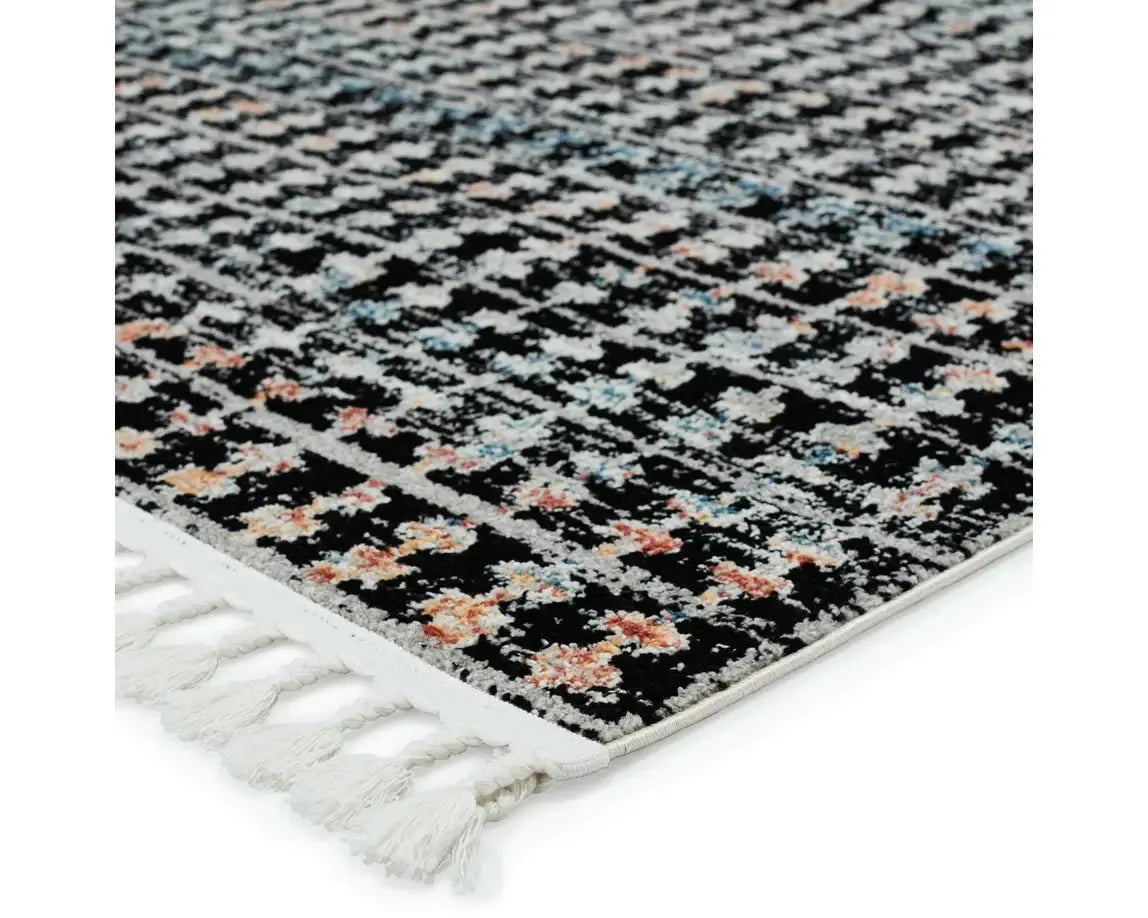 Bahia BAH07 Black/Multi Rug - Baconco