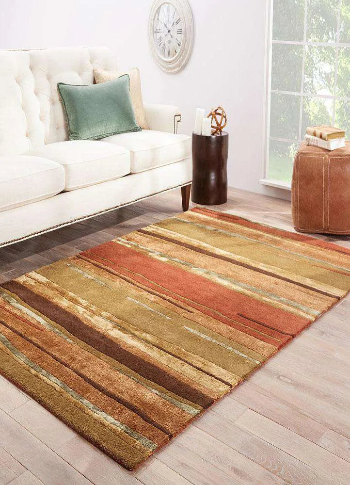 Baroque BQ06 Bernini Classic Rust / Bronze Green Rug - Baconco