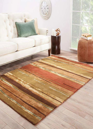 Baroque BQ06 Bernini Classic Rust / Bronze Green Rug - Baconco