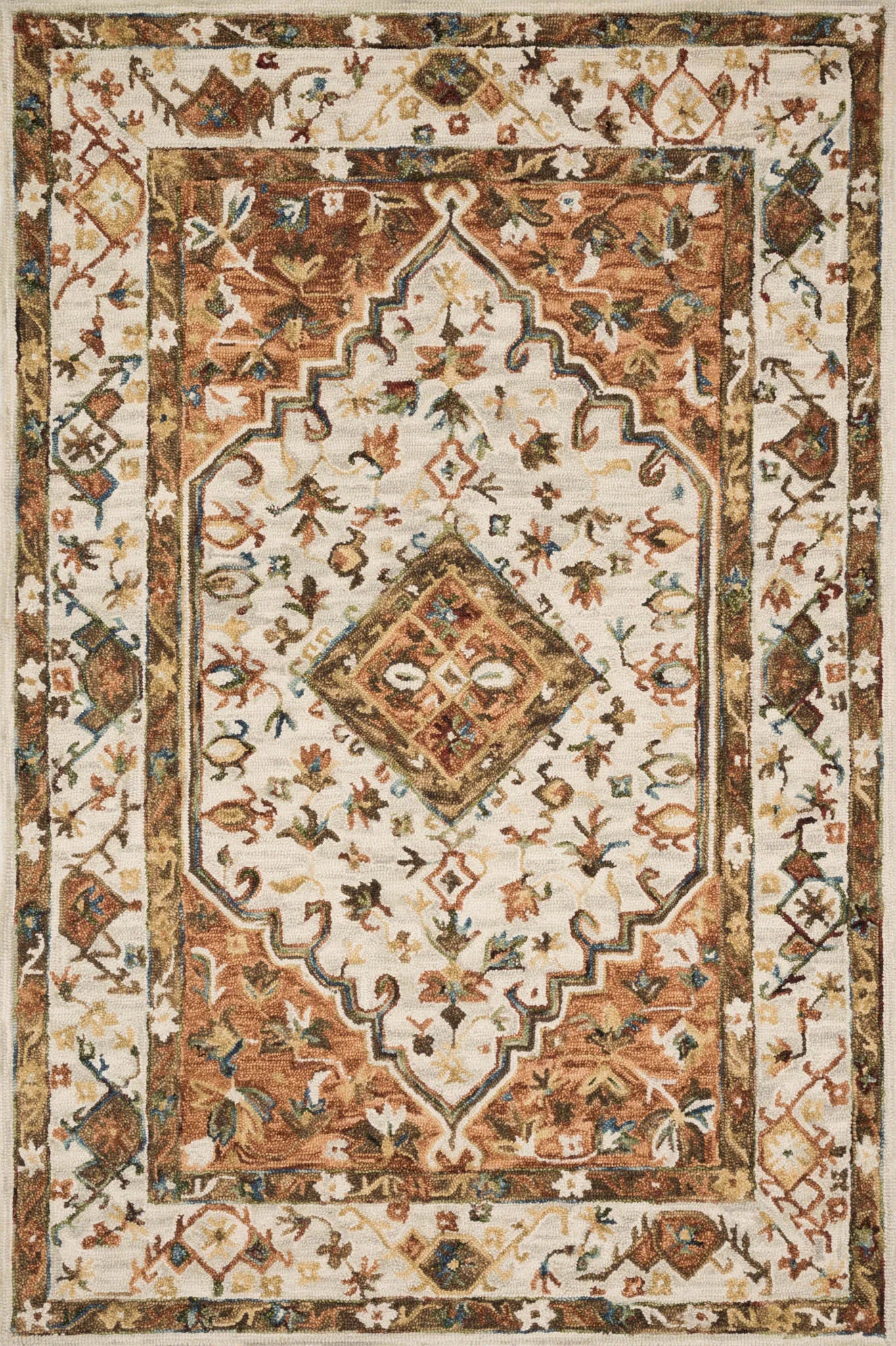 Beatty BEA-01 Ivory/Rust Rug - Baconco