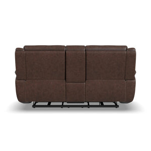 Beau Power Reclining Loveseat with Console and Power Headrests - Baconco