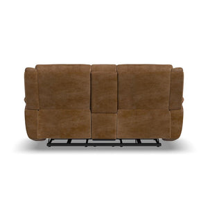 Beau Power Reclining Loveseat with Console and Power Headrests - Baconco