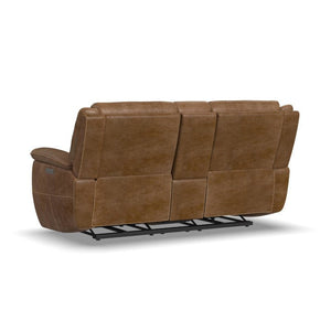 Beau Power Reclining Loveseat with Console and Power Headrests - Baconco