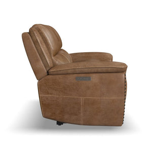 Beau Power Reclining Loveseat with Console and Power Headrests - Baconco