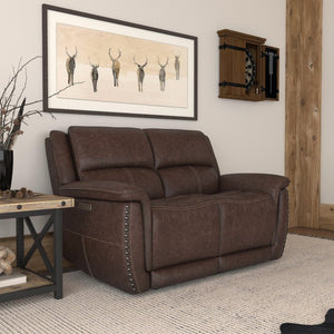 Beau Power Reclining Loveseat with Power Headrests - Baconco