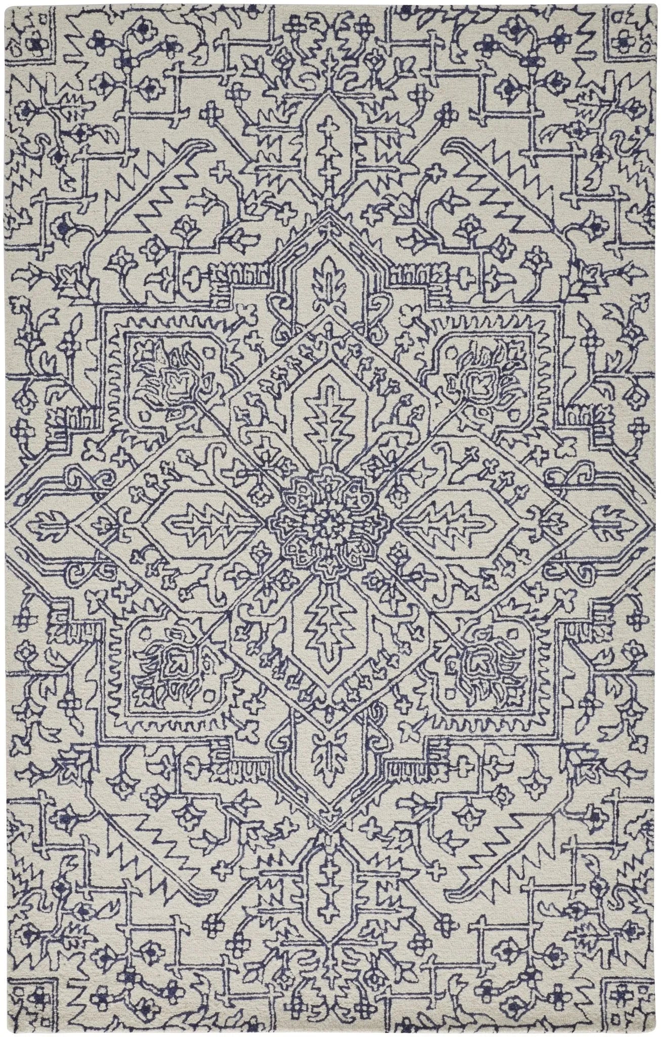 Belfort 8778F Ivory/Blue Rug - Baconco