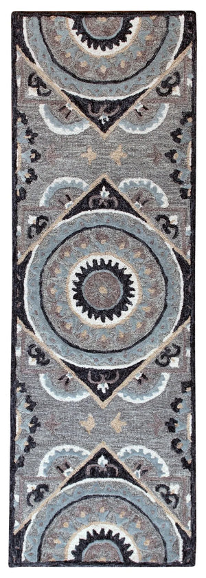 Bella Rose Lr21708 Gray/Cream/Blue Rug - Baconco