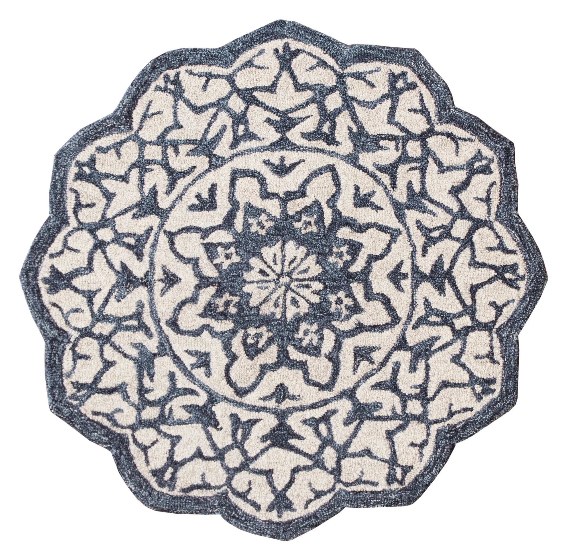 Bella Rose Lr21709 Denim Blue/White Rug - Baconco