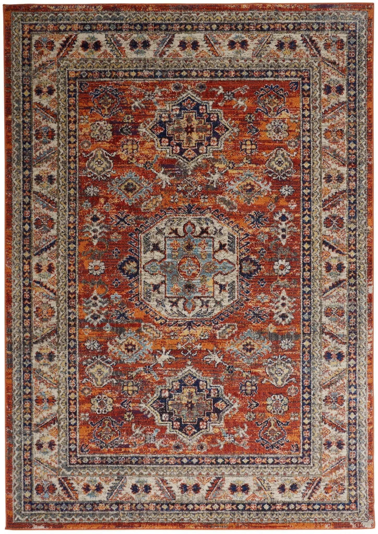 Bellini I3136 Orange/Blue Rug - Baconco