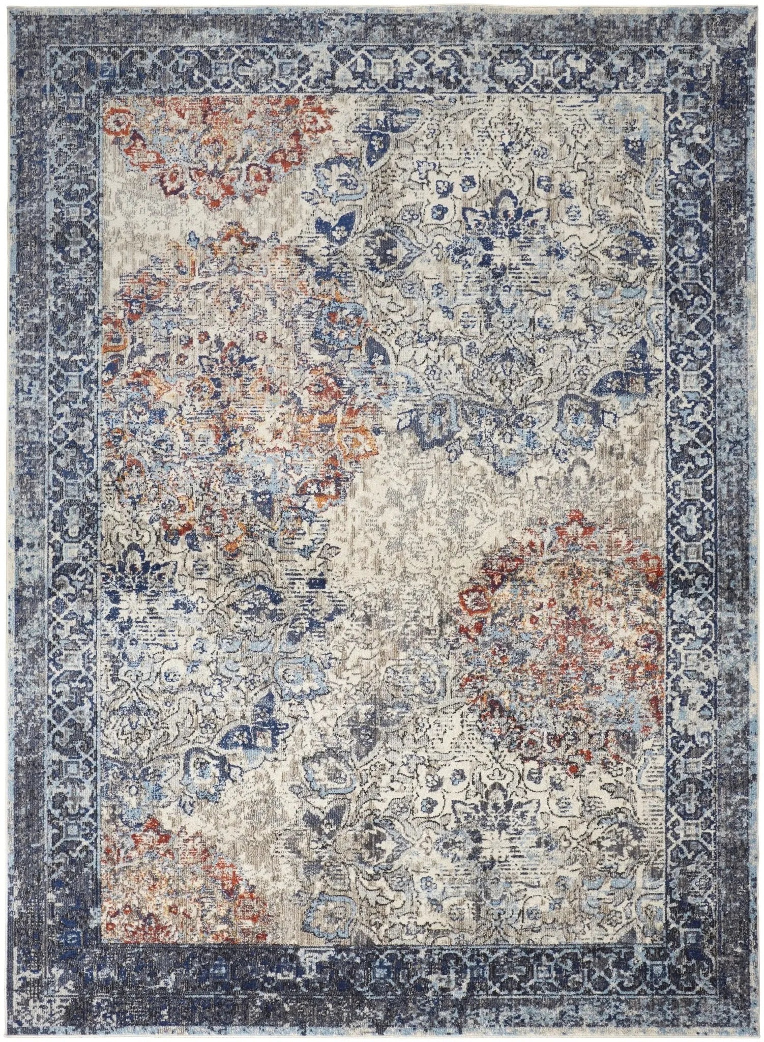 Bellini I39Cq Blue/Orange Rug - Baconco