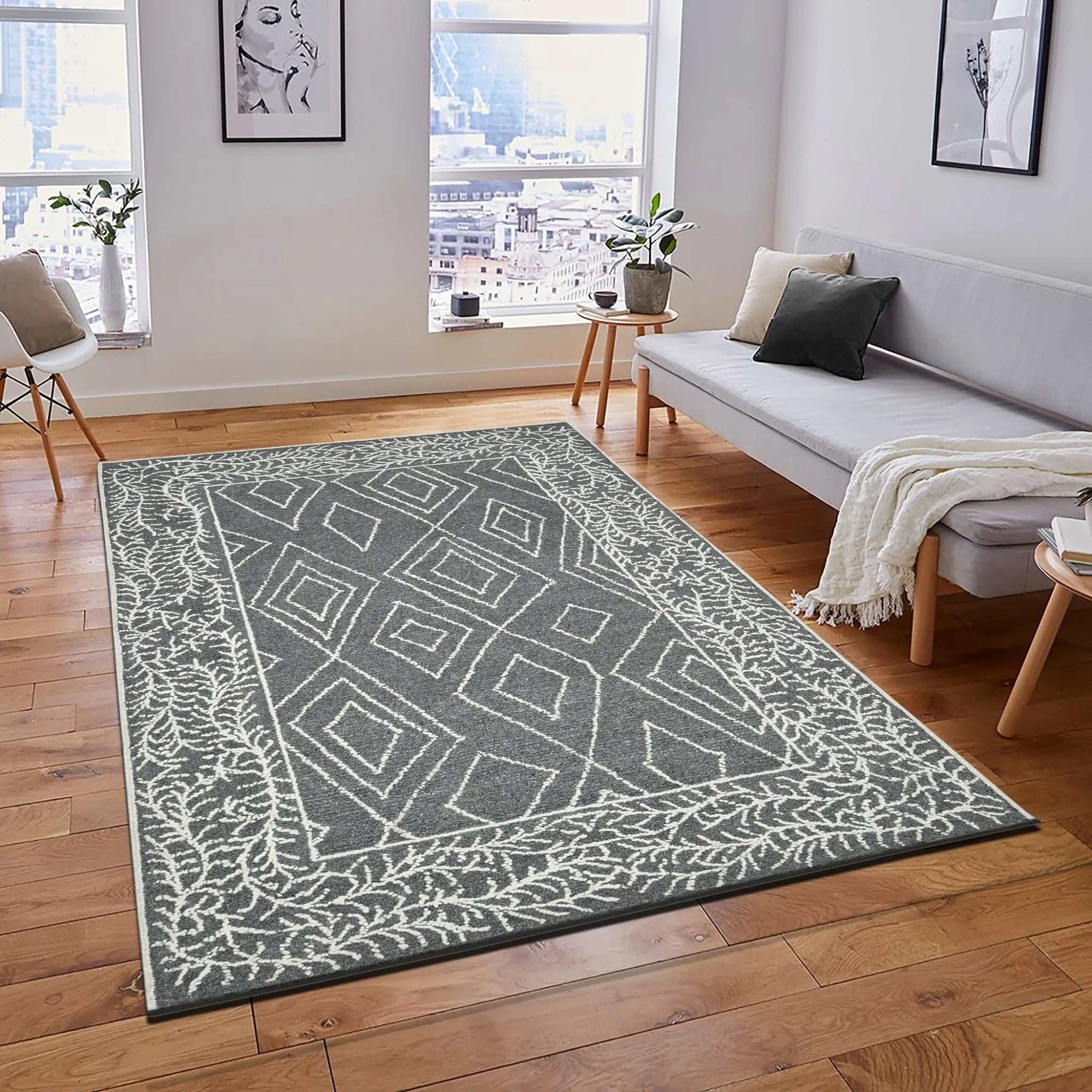 Berlin BER-5 Dark Grey Rug - Baconco