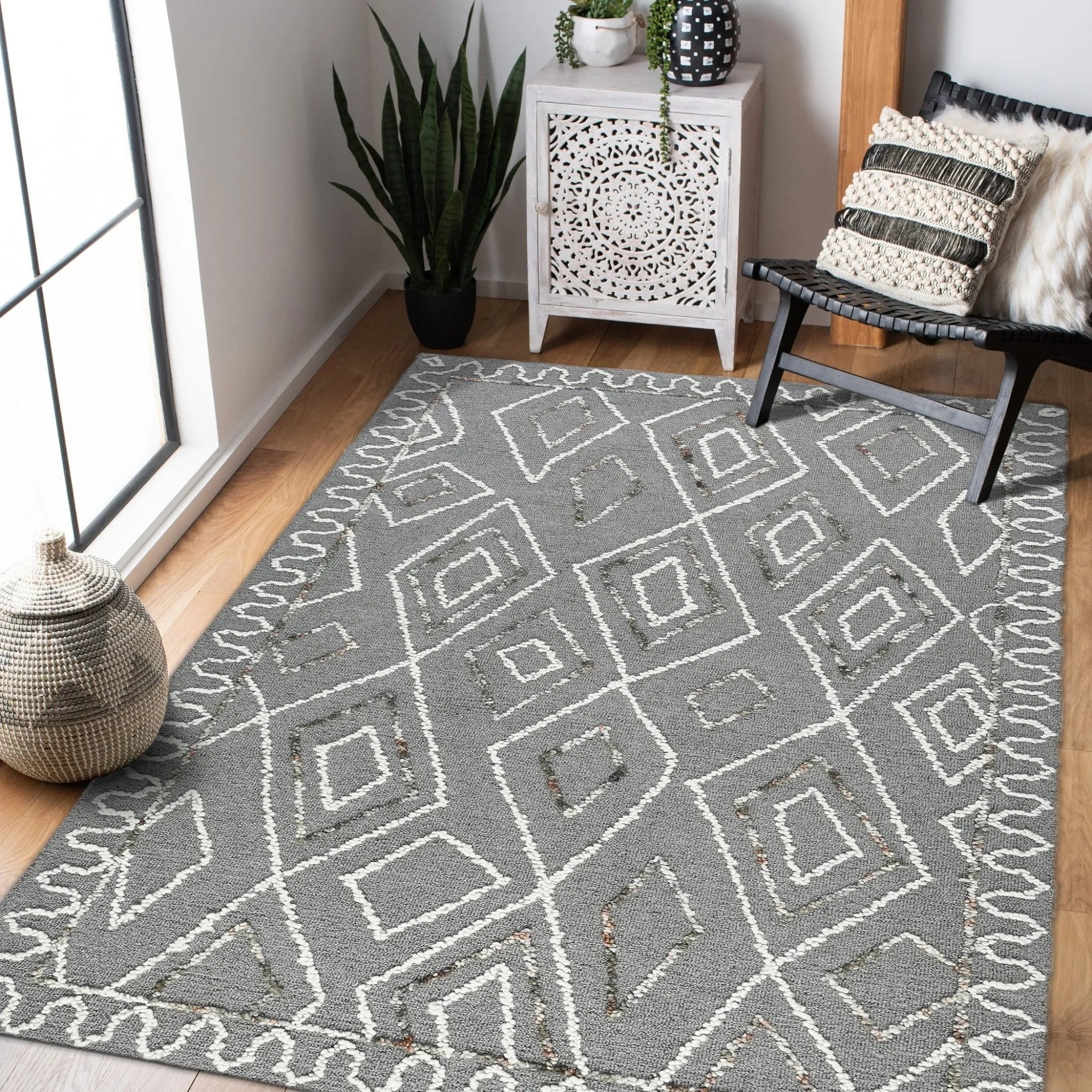 Berlin BER-8 Dark Grey Rug - Baconco