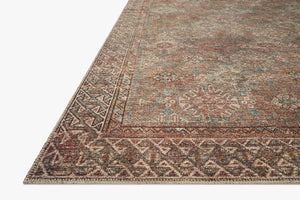 Billie BIL-04 Aqua/Rust Rug - Baconco