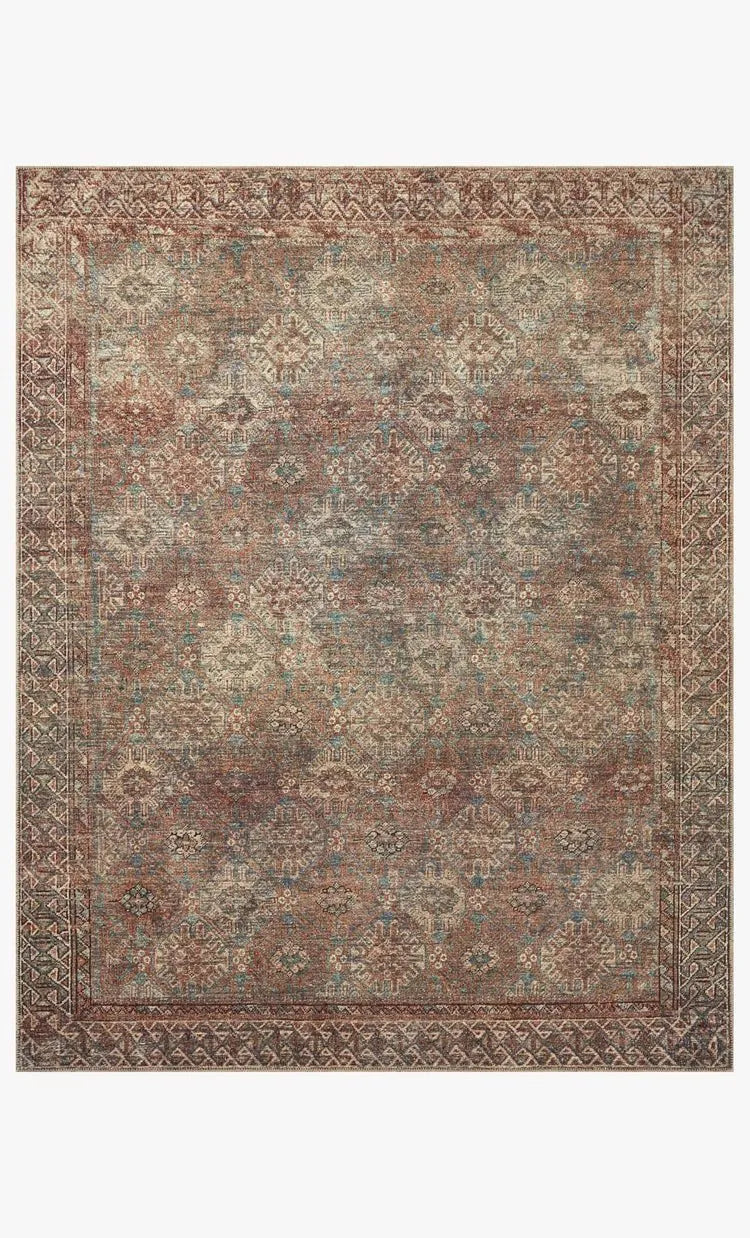 Billie BIL-04 Aqua/Rust Rug - Baconco