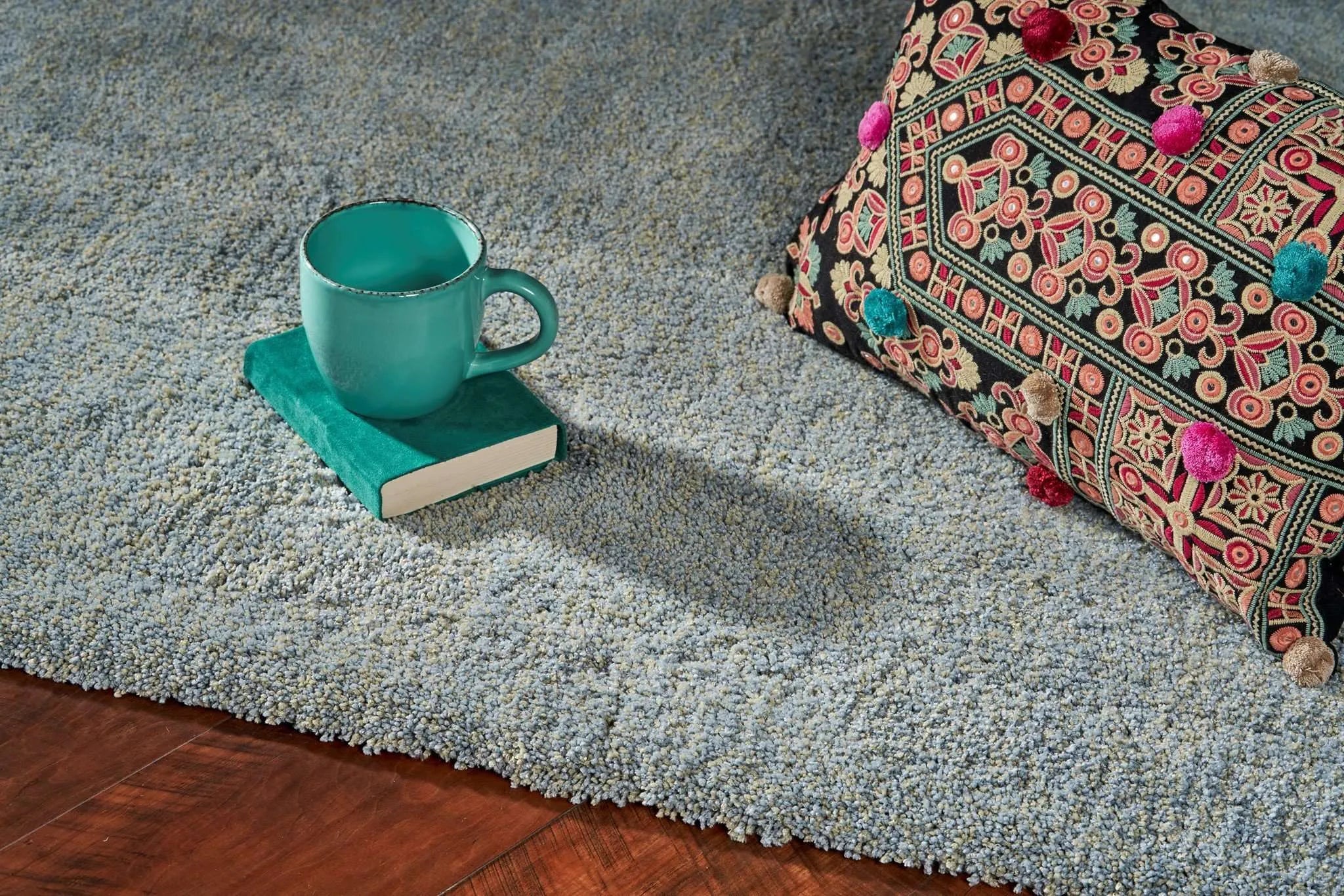 Bliss 1582 Shag Blue Heather Rug - Baconco