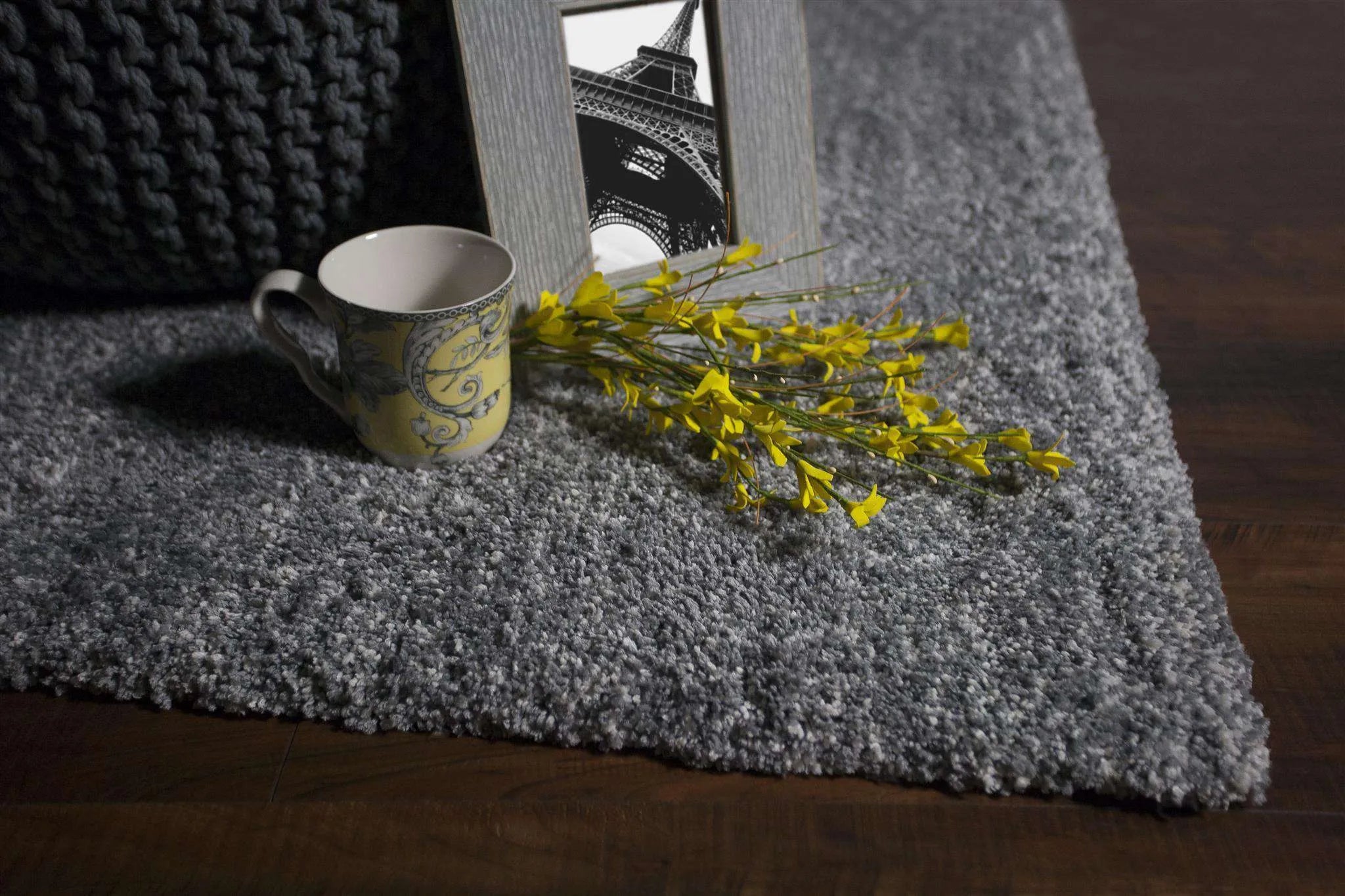 Bliss 1585 Shag Heather Grey Rug - Baconco