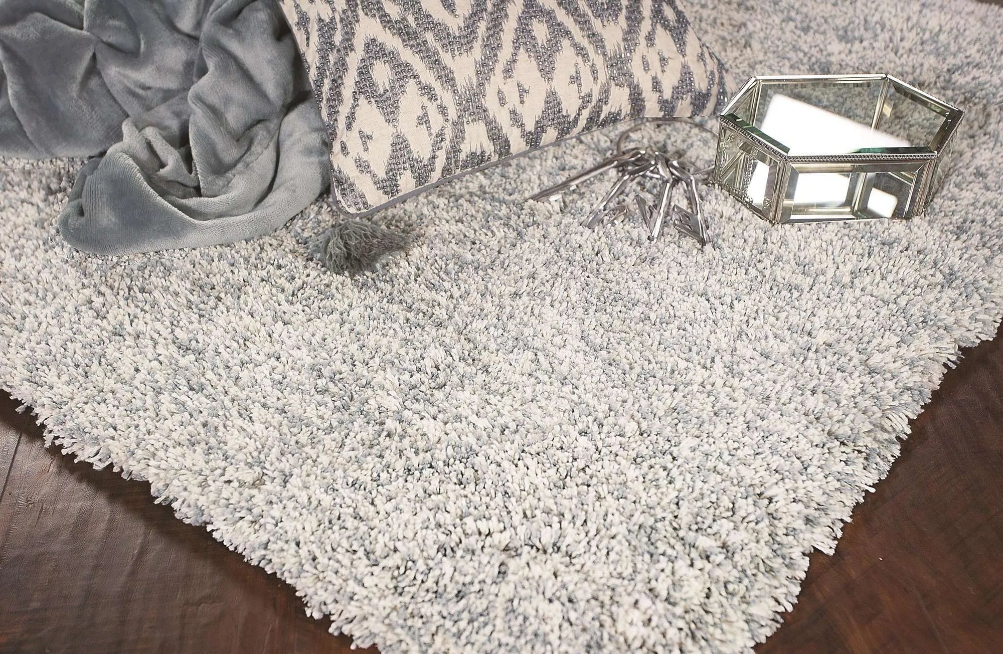 Bliss 1587 Shag Heather Slate Rug - Baconco