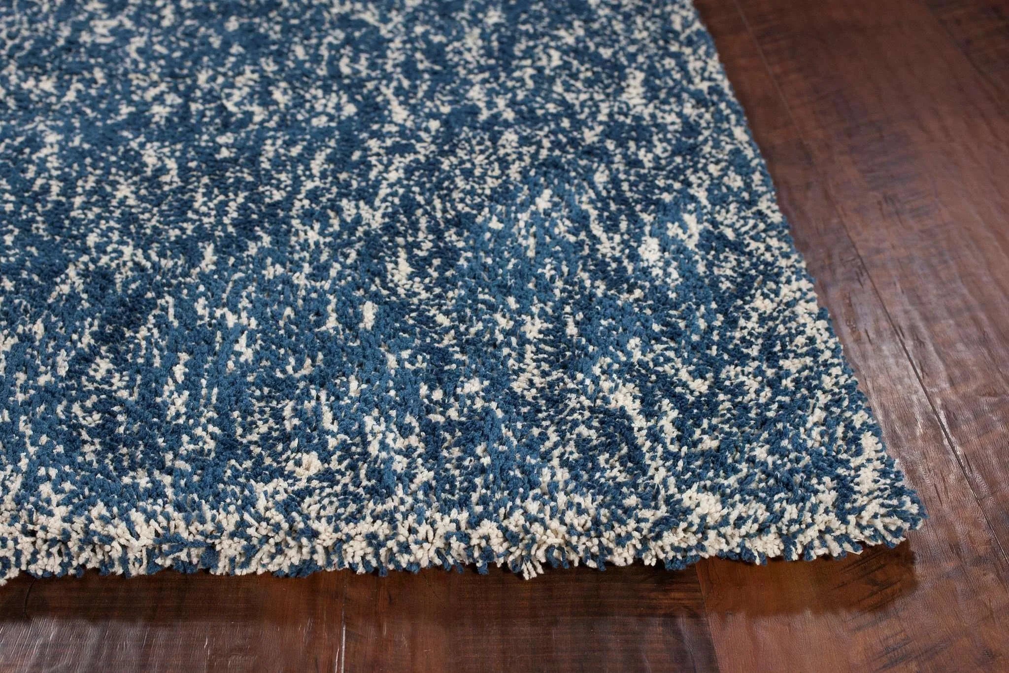 Bliss 1589 Shag Indigo/Ivory Heather Rug - Baconco