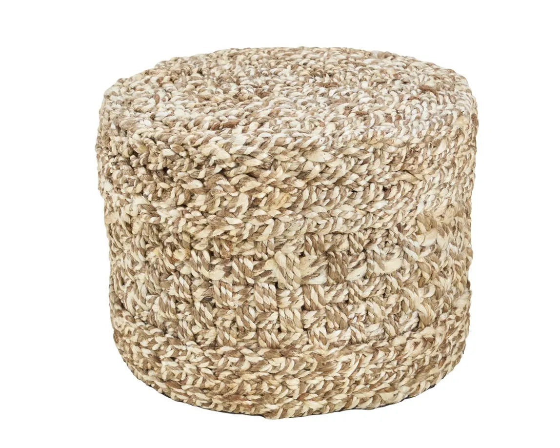 Bluffs BUF01 Beige/Brown Pouf - Baconco