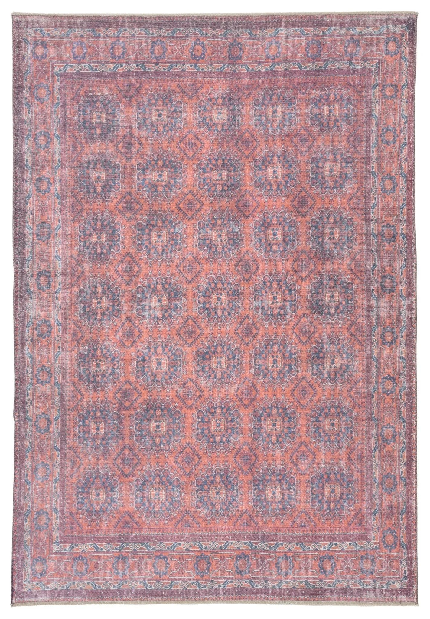 Boheme BOH05 Shelta Blue/Red Rug - Baconco