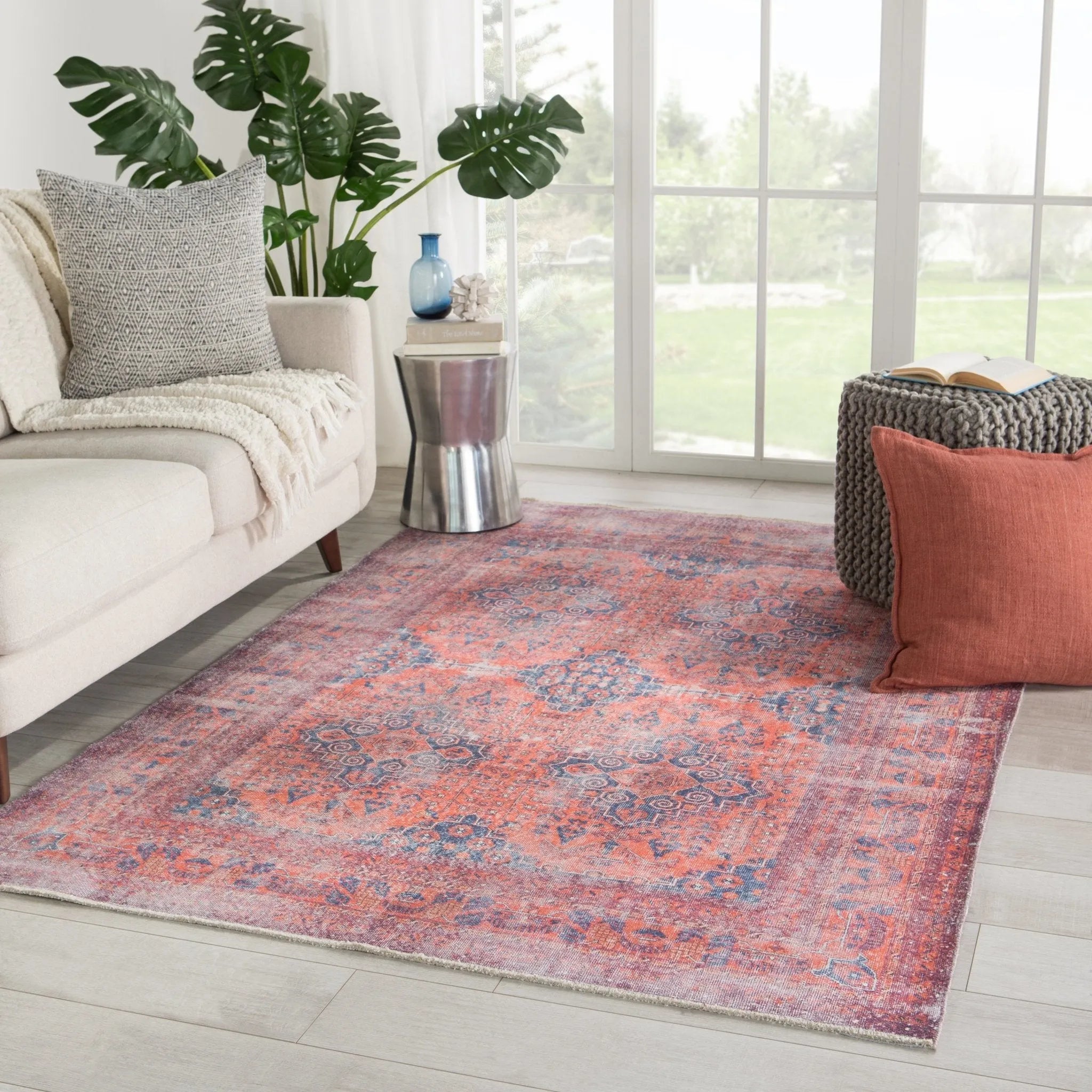 Boheme BOH06 Menowin Orange/Blue Rug - Baconco