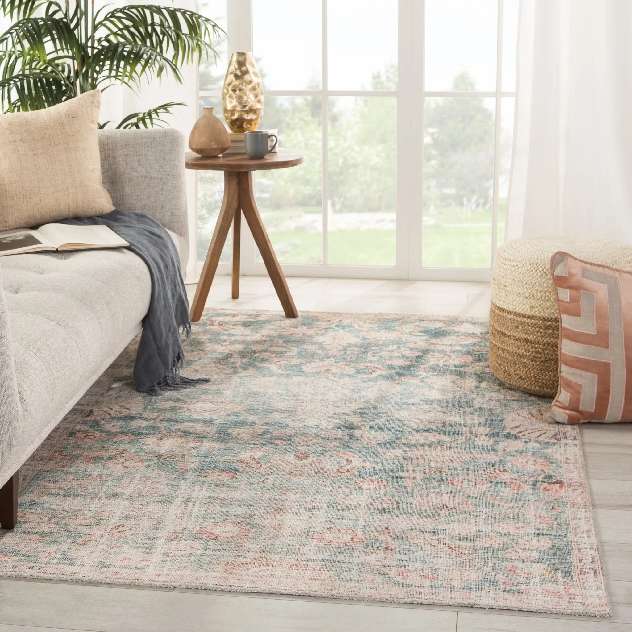 Boheme Boh08 Bardia Dark Teal/Rust Rug - Baconco